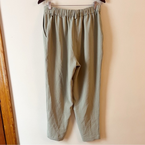 Express Green Straight leg Elastic Waist High Rise Trouser Pants Size Medium - Picture 5 of 10